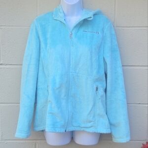 Free Country Women's Jacket Full Zip Plush Butter Pile Faded Teal Size L…